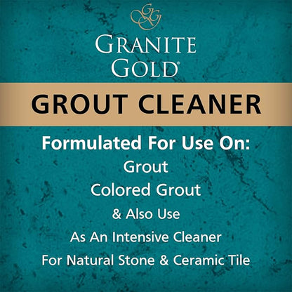Granite Gold Grout Cleaner Spray with Brush for Stone, Ceramic, Glass & Colored Grout, 24 Ounce