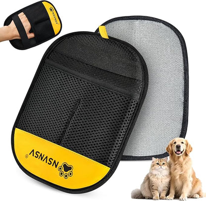 NSVNSV Pet Hair Removal Glove for Cats Dogs, Washable Reusable Animal Fur Removal Tool, Hair Retention Powerful Cat Grooming Gloves for Couch, Furniture, Carpet, Car Seat, Ease of Use