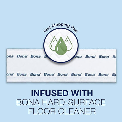 Bona Multi-Surface Floor Disposable Wet Cleaning Pads - - Residue-Free Floor Cleaning Solution for Stone,Tile,Laminate,and Vinyl Floors,12 Count (Pack of 6)