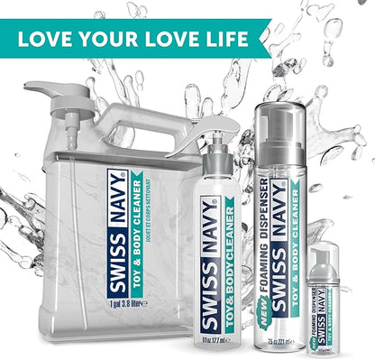 Swiss Navy Premium Toy & Body Spray Cleaner - 6 oz - Body-Safe, Gentle, Dermatologically Tested Cleanser for Toys & Intimate Areas - Safe for Silicone, Rubber & Latex Toys - Lavender Scent