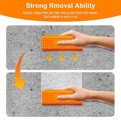 2pcs Pet Hair Remover, Dog Cat Block Roller Cleaner, Car Carpet Cleaner Brush for Small Animals, Pet Hair Removal Tool for Interior, Furniture, Sofa, Car Seat(Yellow+Orange)