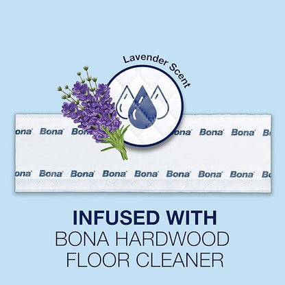 Bona® Disposable Wet Cleaning Pads for Hardwood Floors,Lavender Scent,(Pack of 6)