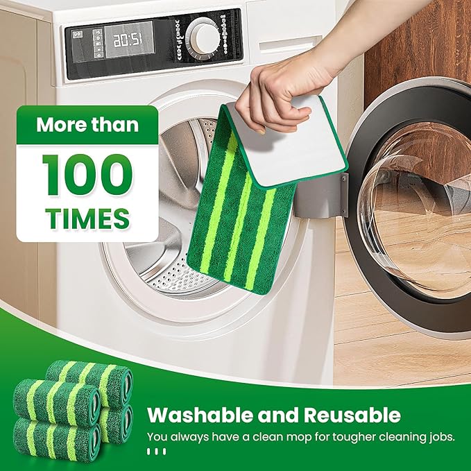 4 Pack Spray Mop Pads Refills Compatible with Libman Freedom Spray Mop, Reusable Microfiber Spray Mop Head Replacement, 16 in Spray Mops for Floor Cleaning (ONLY Pads)