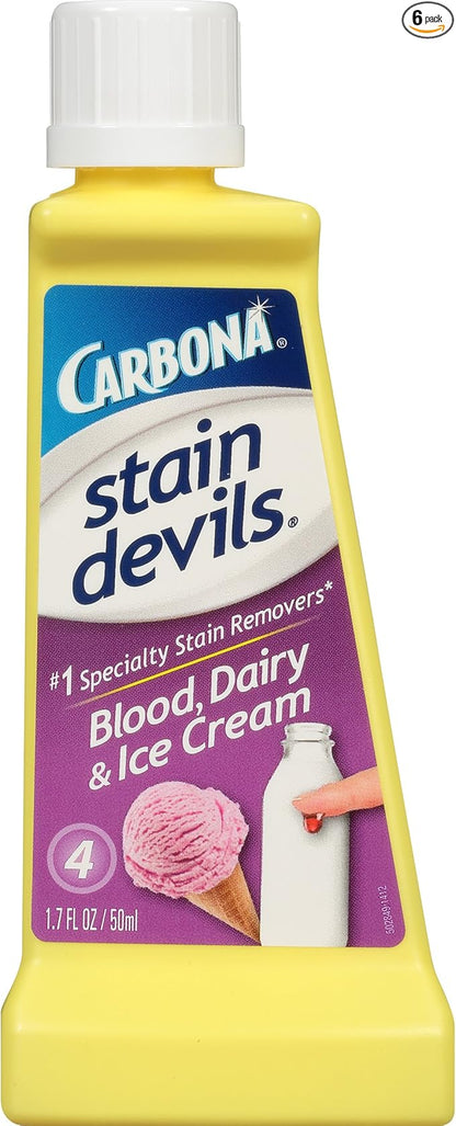 Carbona Blood, Dairy & Ice Cream Laundry Stain Remover, No. 4, Safe On Skin, 1.7 Fluid Ounces (Pack of 6)