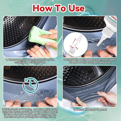 2 Packs Household Stain Remover Gel, Powerful All-Purpose Stain Cleaner Gel, Effective on Bathroom, Shower, Sink, Grout, Washing Machine Seal, Kitchen