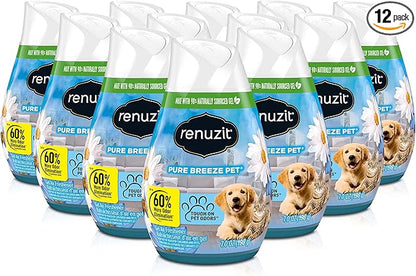 Renuzit Gel Air Freshener, Pure Breeze, 3 Pack, 4 Count, 12 Total Air Fresheners