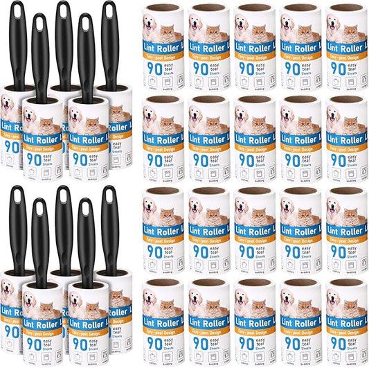 2700 Sheets Lint Rollers for Pet Hair Extra Sticky Portable Lint Remover Brush Roller with 10 Handles 30 Refills Pet Hair Remover for Couch, Clothes Furniture and Carpet Dog Cat