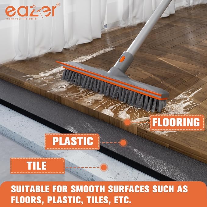 Eazer EAB03-H: Floor Scrubber Brush, 2-in-1 Deck Scrubber Brush