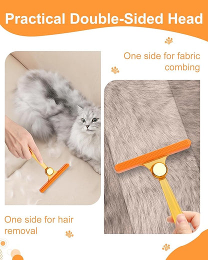 3 in 1 Carpet Rake for Pet Hair Removal Tool, 51” Adjustable Long Handle Pet Hair Removal Broom, Pet Grooming Brush, Cat Dog Hair Remover Carpet Scraper for Rugs, Mats