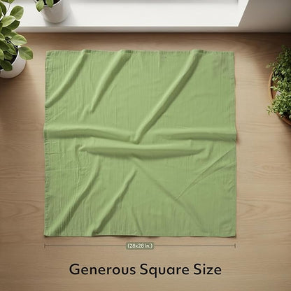 Utopia Kitchen Sage Green Flour Sack Towels [12 Pack - 28 x 28 Inch] 100% Cotton Tea Towels for Cleaning & Drying - Highly Absorbent Kitchen Dish Cloth