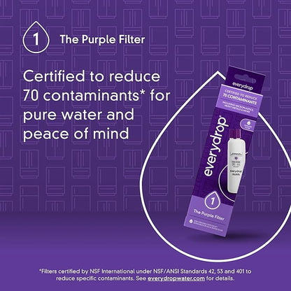 everydrop by Whirlpool Ice and Water Refrigerator Filter 1, EDR1RXD1, Single-Pack , Purple