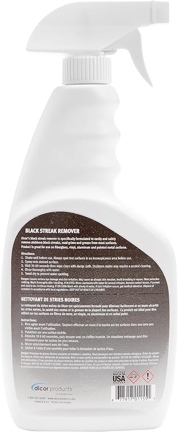 Dicor CP-BSR320S Black Streak Remover Cleaner Spray for RV Roofs and Exterior, White