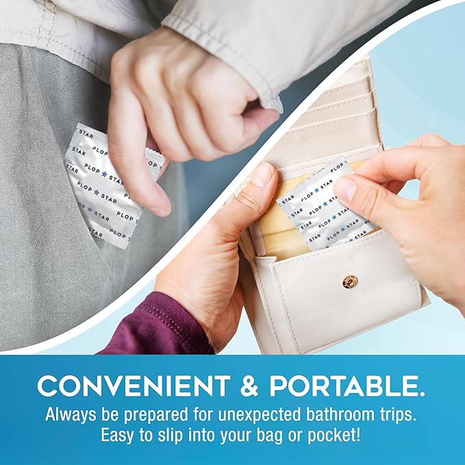 Toilet Tablets Odor Eliminator, Discreet Toilet Deodorizer Drop Ins, Portable Toilet Drops for Bathroom Odor Control, Individually Wrapped Travel Tablets, 30 Pack | As Seen on Shark Tank
