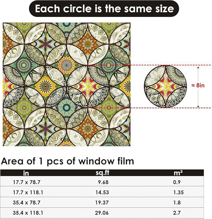 DKTIE Static Cling Decorative Window Film with Installation Tools Non Adhesive Privacy Film Stained Glass Window Film for Bathroom Shower Door Heat Cotrol Anti UV 35.4 x 78.7 Inch