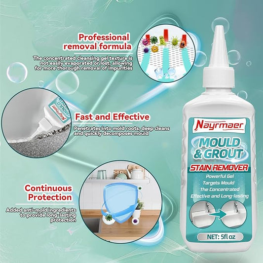 2 Packs Household Stain Remover Gel, Powerful All-Purpose Stain Cleaner Gel, Effective on Bathroom, Shower, Sink, Grout, Washing Machine Seal, Kitchen