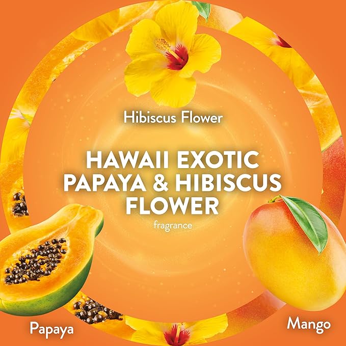 Air Wick Plug In Scented Oil Refill, Infused with Essential Oils, Plug In Air Fresheners for Home, Hawaii Exotic Papaya & Hibiscus Flower, 2 ct