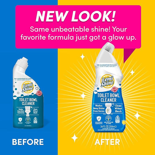 Lemi Shine Toilet Bowl Cleaner - Bleach-Free Toilet Cleaner - Removes Tough Stains and Odor - 24 fl oz (3 Pack)