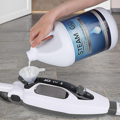 Steam and Go Unscented Demineralized Water - Cleaning Solution for Steam Mop, Floor Cleaner Solution, & More - Ready-to-Use Multi-Surface Floor Cleaning Solution - No PVC - 128 Fl. Oz