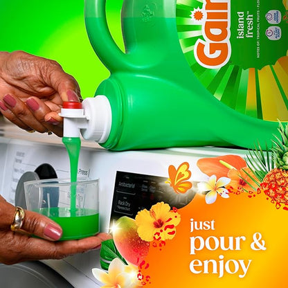 Gain Liquid Laundry Detergent, Now with Odor Defense, Island Fresh Scent, 132 fl oz, 100 Loads (Packaging May Vary)