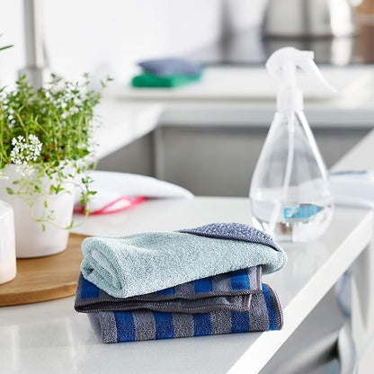E-Cloth Range & Stovetop Cleaning Cloth, Reusable Premium Microfiber Cleaning Cloth, Ideal Oven & Glass Stove Top Cleaner, 100 Wash Guarantee, Blue & Gray, 1 Pack