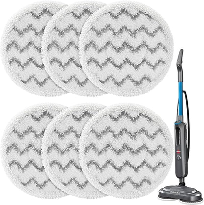 iSingo 6 Pack 3897A / 3712 Rotating Steam Mop Pads Replacement for Bissell SpinWave SmartSteam Scrubbing Steam Mop Cleaner 【Models 3897A/3712 ONLY】, Washable Reuseable Refill Pads