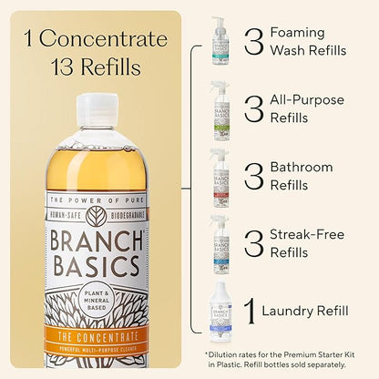 Branch Basics Concentrate (33.8 oz) + Oxygen Boost (4 lbs) | Multi-Surface All Purpose Cleaner Concentrate + Natural Stain Remover, Grout Cleaner | Human-Safe, Fragrance Free
