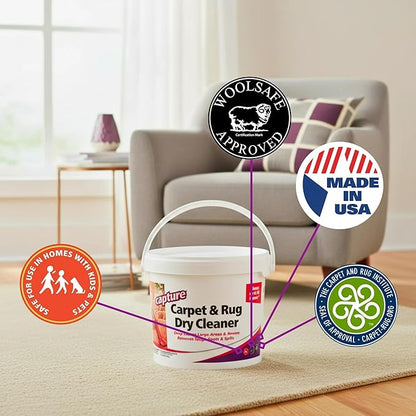 Capture Carpet Total Care Kit 400 - Home Couch and Upholstery, Car Rug, Dogs & Cats Pet Carpet Cleaner Solution - Strength Odor Eliminator, Stains Spot Remover, Non Liquid & No Harsh Chemical
