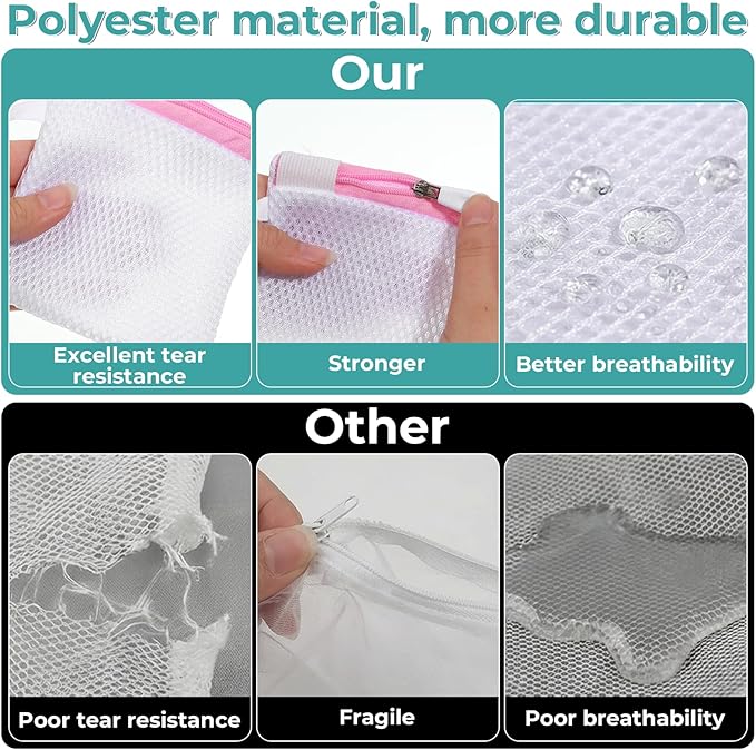 5 Pcs Small Mesh Laundry Bags Delicate Laundry Bag Durable Lingerie Bags for Washing Delicates Foldable Laundry Bag with Zipper for Clothing Socks Bra Storage Home Travel 3.9 x 4.3 Inch