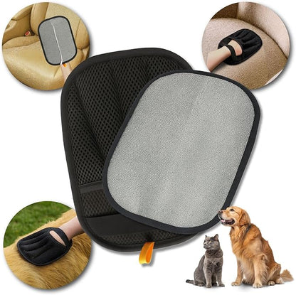 Katziela FurTidy Glove Pet Hair Remover Glove for Dogs & Cats, Reusable Electrostatic Grooming Mitt for Furniture, Clothing, Carpet & Car Seats – Washable & Eco-Friendly Deshedding Tool