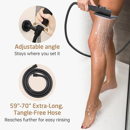 KES All Metal Tub Spout with Diverter and Handheld Shower Sprayer, Wide Fan & Power Jet Modes, Bathtub Faucet with Shower Attachment, Fit 1/2" & 3/4" IPS or 1/2" Slip-On Copper Pipe, Matte Black