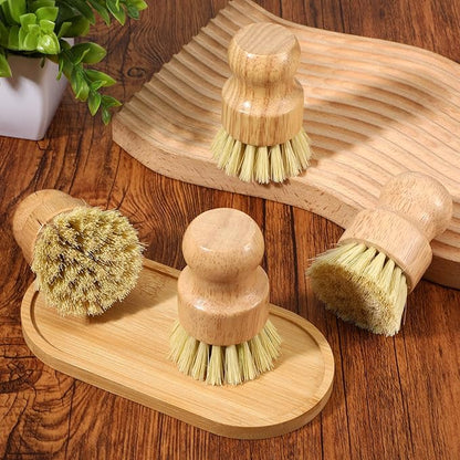 14 Pack Bamboo Dish Brush Set Natural Sisal Scrub Brushes for Pots Pans Sinks Vegetables, Wooden Dishwashing Scrubber Brush Kitchen Cleaning Tool