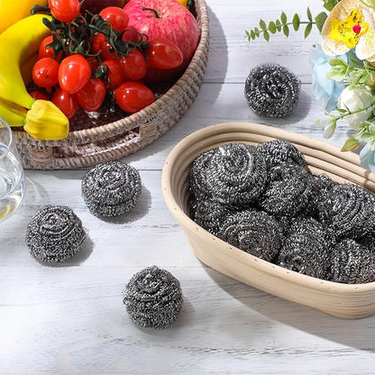 300 Pcs Stainless Steel Wool Scrubber Bulk Steel Wool Sponges Pack Metal Dishwashing Wire Scouring Pads Heavy Duty Clean Dish Pot Pan and Oven for Cleaning Kitchen Bathrooms and More