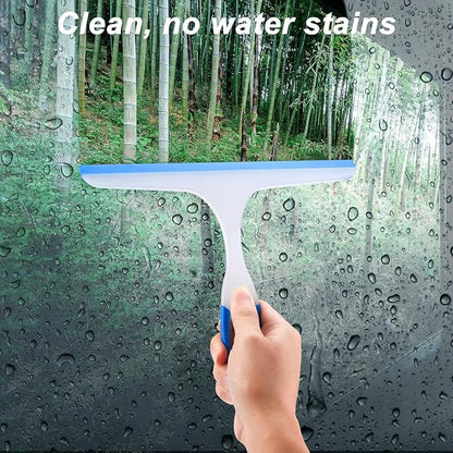 Shower Squeegee for Glass Doors, Sticking Hook, Cleaner for Bathroom, Multi-Purpose Rubber Squeegee for Shower, Glass Window Wiper, Car Windshield, Mirror, Kitchen Sink,7.5,inch, 3 Color (Set of3)