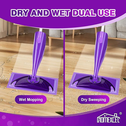 HOMEXCEL Microfiber Pads Compatible with Swiffer Wet Jet-15"x5.5", Reusable Pad Refills, Machine Washable Replacements for Multi Surface Wet & Dry Floor Cleaning, 8 Pack