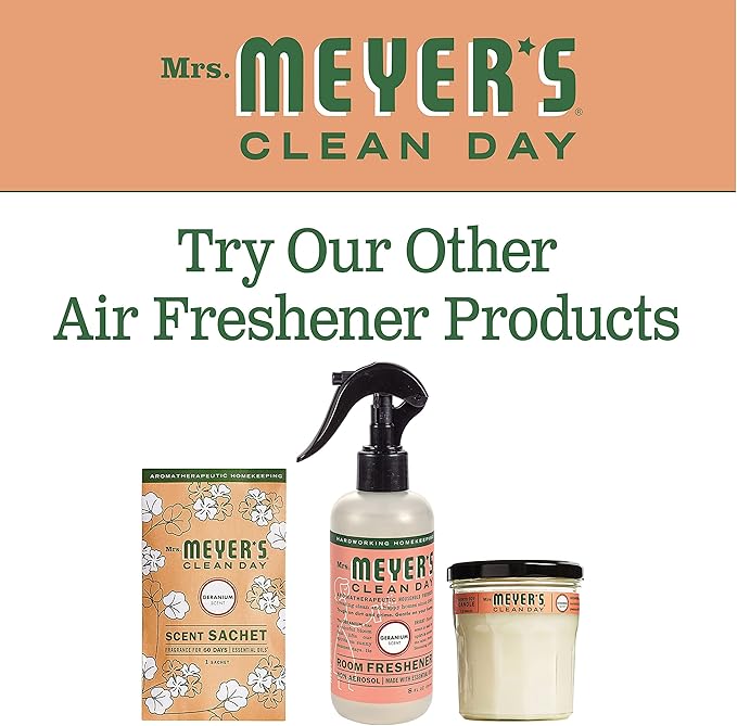 Mrs. Meyers Clean Day Room Freshener, Geranium, 8 Fluid Ounce (Pack of 3)