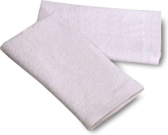 GOLD TEXTILES 120 PC New Cotton Blend White Restaurant Bar Mops Kitchen Towels 28oz (10 Dozen) (120, White)