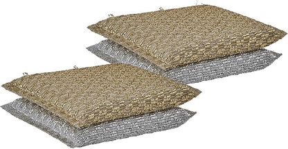 Gold and Silver Kitchen Sponge Scrubber, Heavy Duty Metallic Sink, Pot, Dish Washing Scrubber Non-Scratch, Non-Metal, Kosher Sponge, Pack of 4 (Superio)