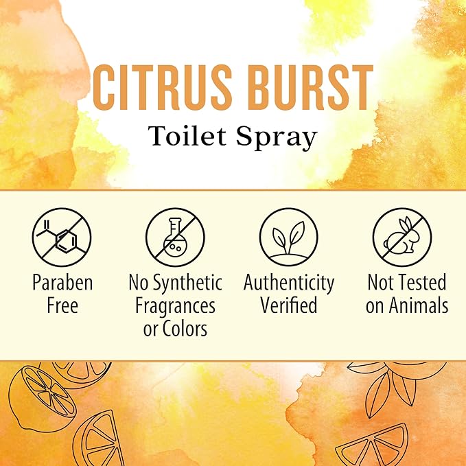 Aura Cacia Citrus Burst Toilet Spray 2 Fl. oz. - Light Aroma, No Synthetic Fragrances
