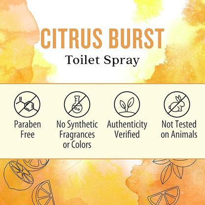 Aura Cacia Citrus Burst Toilet Spray 2 Fl. oz. - Light Aroma, No Synthetic Fragrances