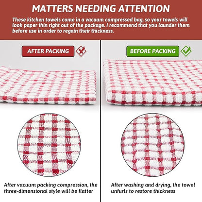 Nialnant 8 Pack Kitchen Towels, Dish Towels for Kitchen, 100% Cotton Dish Cloths for Washing Dishes, Quick Drying Reusable Cleaning Rag - 25 x 16 in