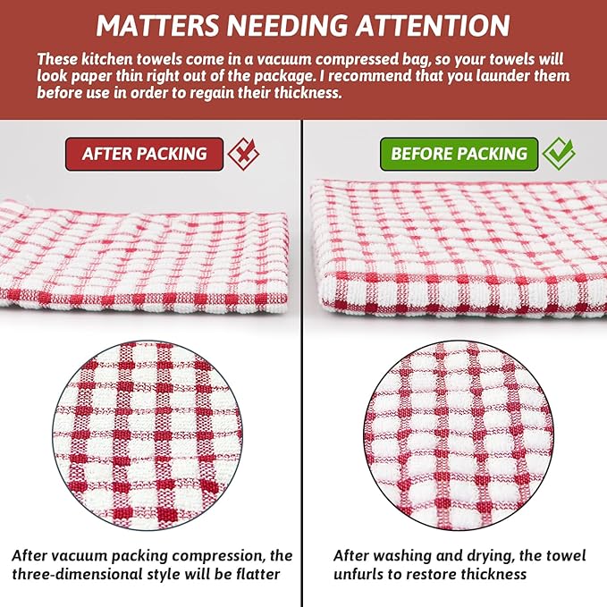 Nialnant 8 Pcs Kitchen Dish Rags,100% Cotton Kitchen Towels Soft Absorbent Quick Drying Dish Cloths for Washing Dishes,Cleaning rags-11 x 11In