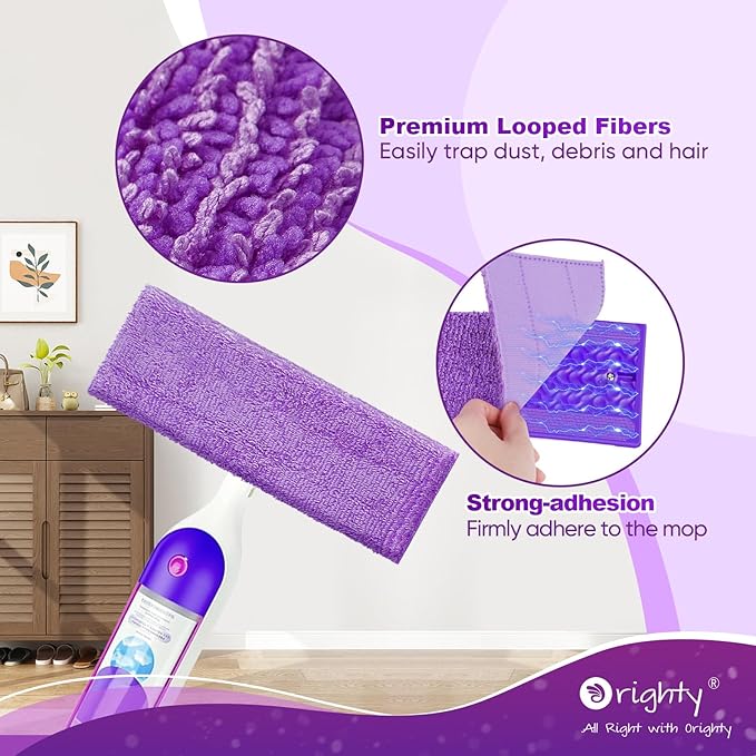 Orighty Reusable Mop Pads for Swiffer PowerMop, 10 Pack Power Mop Pads Refills for 13 ''-15 '' Spray Mop, Microfiber Mop Pads Refills for Multi-Surface Floor, Machine Washable