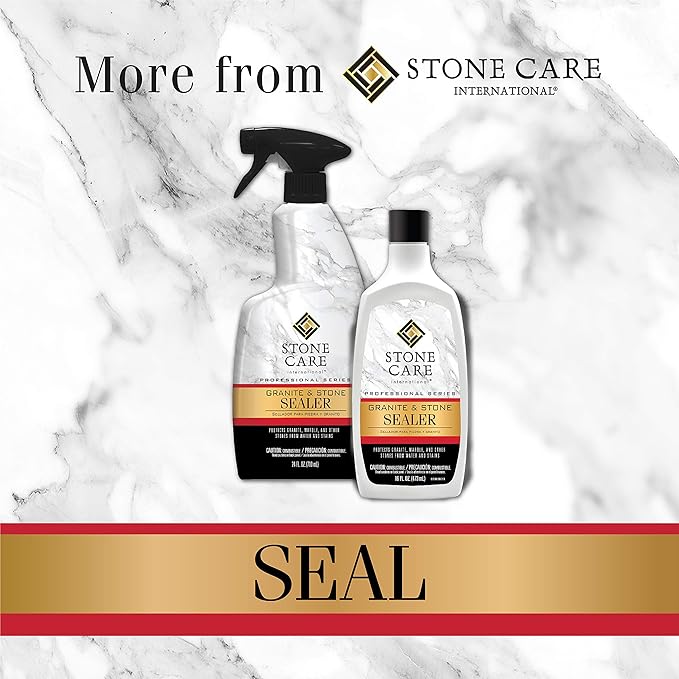 Stone Care International Granite Clean, Shine & Protect - Cleans Polishes & Protects Stone, Granite, Quartz, Marble, Limestone and Travertine Slate Surfaces, White, 24 Fl oz