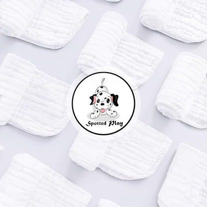 Muslin Burp Cloths 100% Cotton Large 20''x10'' Extra Soft and Absorbent Baby Wash Cloths Spit Up Rags - Baby Burping Cloth for Boys Girls Items(12 Pack White)