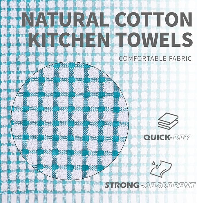 Oeleky Dish Towels for Kitchen, Cotton Kitchen Towels for Drying Dishes Pack of 8 (Multi C, 15X26 inches)