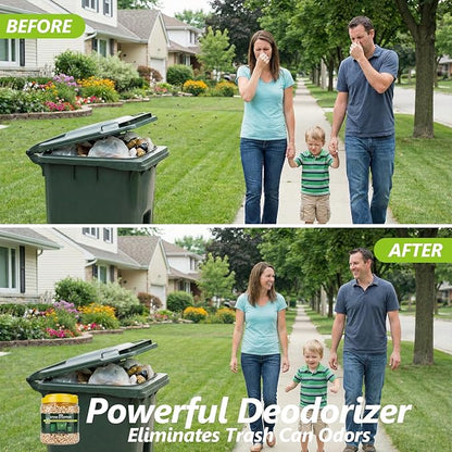 USKICH Outdoor Trash Can Deodorizer Odor Eliminator,Garbage Disposal Cleaner and Deodorizer,Plant-Based Purifying Sage Absorbing Granules for Trash Bins,Dumpster,Outdoor Waste and Garbage Cans,12 OZ