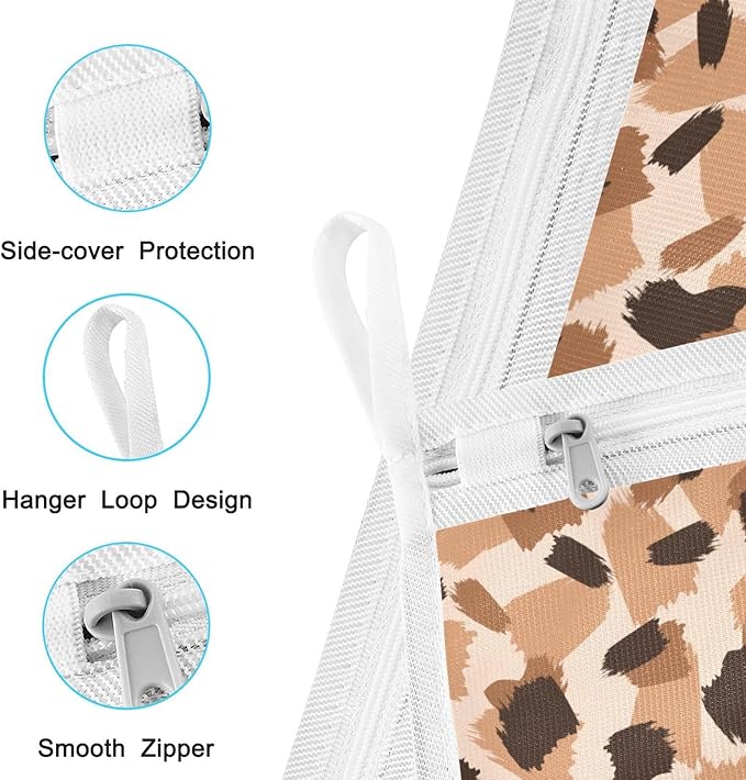 Mesh Laundry Bags Lingerie Bags for Washing Delicates 2 PCS Wash Bag with Zipper Small and Medium Washable Animal Prints