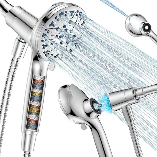 High Pressure Filtered Shower Head with Handheld, Upgrade Magnetic 10-Mode Handheld Showerhead Built-in Power Wash for Bathroom Cleaning, Detachable Shower Head with 71" Shower hose