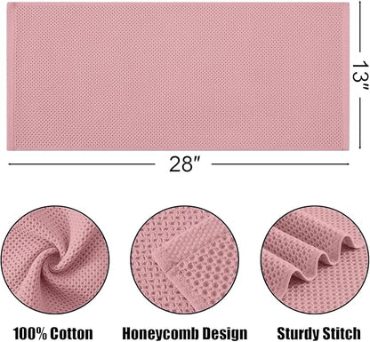 Kitinjoy 100% Cotton Waffle Weave Kitchen Hand Towels (13 X 28 Inches, Dried Roses), 4-Pack Super Soft and Absorbent Dish Towel for Drying Dishes