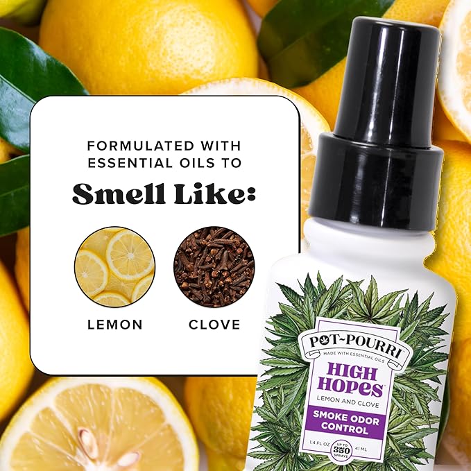 Pot-Pourri Smoke Odor Freshener Spray, High Hopes, 1.4 Fl Oz - Lemon and Clove